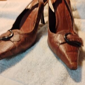 ANTONIO MELANI Brown Leather Heels
